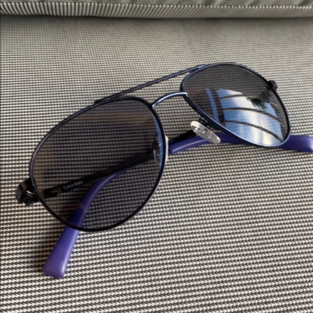 Calvin Klein R165S 414 Aviator Sunglasses - Blue